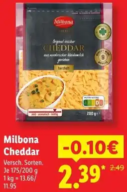 Lidl Milbona Cheddar Angebot