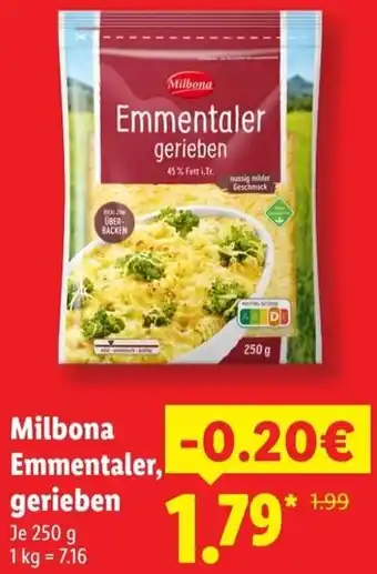 Lidl Milbona Emmentaler, gerieben Angebot