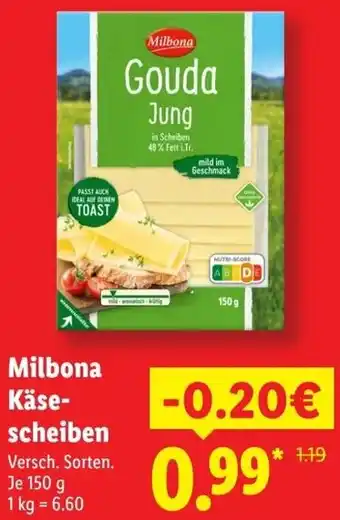 Lidl Milbona Käsescheiben Angebot