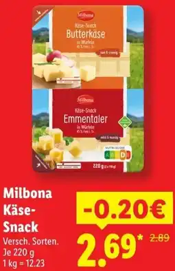 Lidl Milbona Käse Snack Angebot