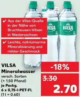 Kaufland VILSA Mineralwasser Angebot