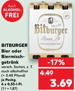 Kaufland BITBURGER Bier oder Biermischgetränk Angebot