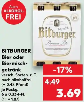 Kaufland BITBURGER Bier oder Biermischgetränk Angebot