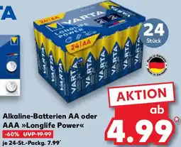 Kaufland VARTA Alkaline-Batterien AA oder AAA Angebot
