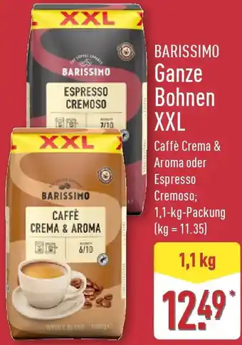 Aldi Nord BARISSIMO Ganze Bohnen XXL Angebot