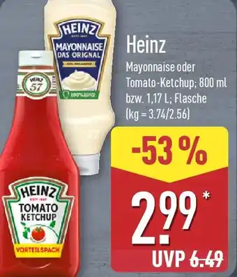 Aldi Nord Heinz Mayonnaise oder Tomato-Ketchup Angebot