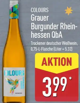 Aldi Nord COLOURS Grauer Burgunder Rheinhessen QbA Angebot