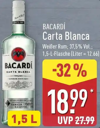 Aldi Nord BACARDÍ Carta Blanca Angebot