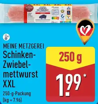 Aldi Nord MEINE METZGEREI Schinken Zwiebelmettwurst XXL Angebot