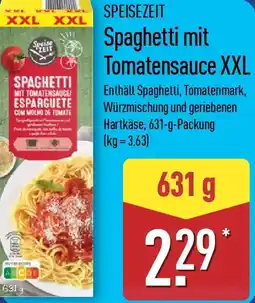 Aldi Nord SPEISEZEIT Spaghetti mit Tomatensauce XXL Angebot