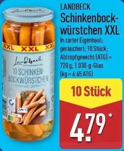 Aldi Nord LANDBECK Schinkenbockwürstchen XXL Angebot