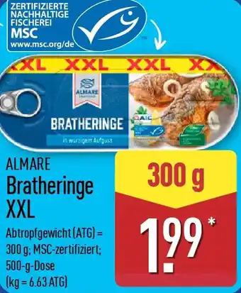 Aldi Nord ALMARE Bratheringe XXL Angebot