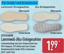 Aldi Nord UP2FASHION Lammwoll-/Alu-Einlegesohlen Angebot