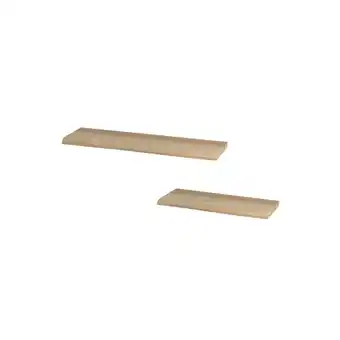 Netto Marken-Discount holz4home Wandregal-Set I 70cm & 40cm Eiche Massiv I 2-teilig mit Baumkante Natur Angebot