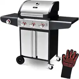 Netto Marken-Discount deluxe4home Grillwagen Gasgrill mit Deckel, 3 + 1 Seitenbrenner, Thermometer uvm Angebot