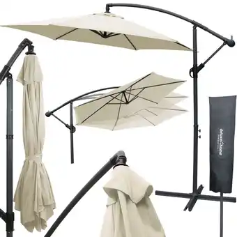 Netto Marken-Discount deluxe4home Sonnenschirm Ampelschirm mit Ständer Durchmesser 270cm Creme Angebot