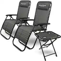 Netto Marken-Discount deluxe4home Liegestühle mit Klapptisch faltbar mit gepolsterter Kopflehne Angebot