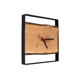 Netto Marken-Discount holz4home Quadratische Wanduhr aus Eiche ohne Nuten Angebot