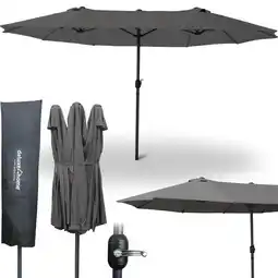 Netto Marken-Discount deluxe4home XXL Doppelsonnenschirm 450cm x 260cm mit Handkurbel Anthrazit Angebot