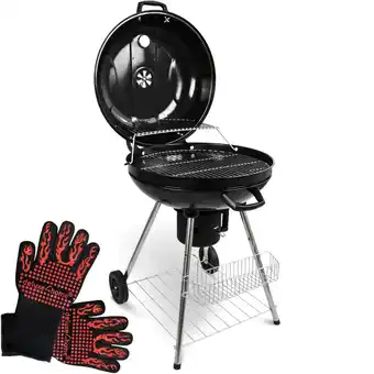 Netto Marken-Discount deluxe4home BBQ Kugelgrill mit Ablage und Handschuhen Angebot