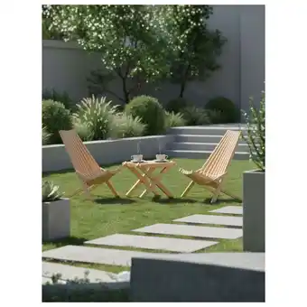 Netto Marken-Discount holz4home Skandinavische Gartenmöbel aus Kiefer Set 2x Liegestuhl 1x Tisch Angebot