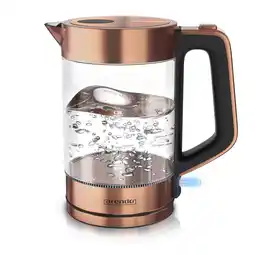 Netto Marken-Discount Arendo Glas Wasserkocher, 1,7l, Cool Touch, edles Kupfer Design Angebot