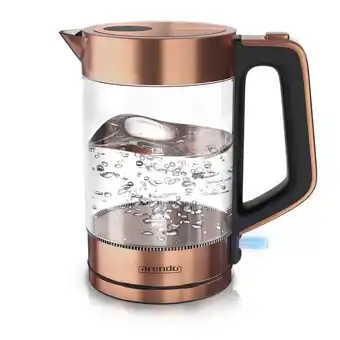 Netto Marken-Discount Arendo Glas Wasserkocher, 1,7l, Cool Touch, edles Kupfer Design Angebot