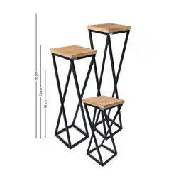 Netto Marken-Discount holz4home Blumenständer aus Eiche I Gedrehte Streben im 3er Set 3-tlg. SET Angebot