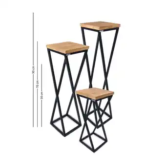 Netto Marken-Discount holz4home Blumenständer aus Eiche I Gedrehte Streben im 3er Set 3-tlg. SET Angebot