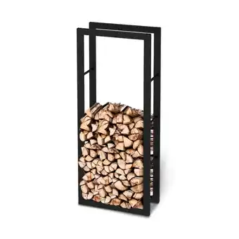 Netto Marken-Discount holz4home Kaminholzregal aus Metall Schwarz 60x25x150cm Angebot