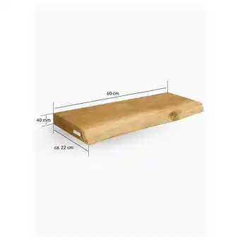 Netto Marken-Discount holz4home Schwebendes Wandregal 60cm / mit Baumkante Angebot