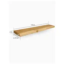 Netto Marken-Discount holz4home Schwebendes Wandregal 120cm / mit Baumkante Angebot