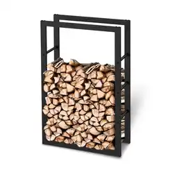 Netto Marken-Discount holz4home Kaminholzregal aus Metall Schwarz 60x25x100cm Angebot