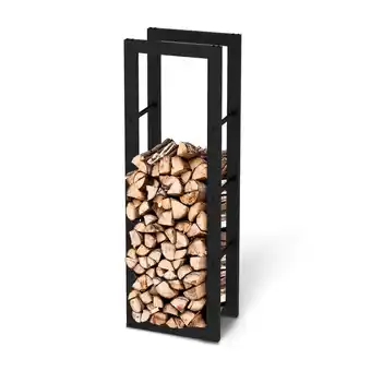 Netto Marken-Discount holz4home Kaminholzregal aus Metall Schwarz 40x25x125cm Angebot
