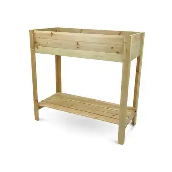 Netto Marken-Discount holz4home Hochbeet mit Ablage Natur Angebot