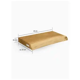 Netto Marken-Discount holz4home Schwebendes Wandregal 40cm / mit Baumkante Angebot