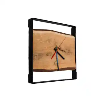 Netto Marken-Discount holz4home Quadratische Wanduhr aus Eiche mit Nuten mit Nuten Angebot