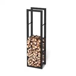 Netto Marken-Discount holz4home Kaminholzregal aus Metall Schwarz 170x30x45cm Angebot
