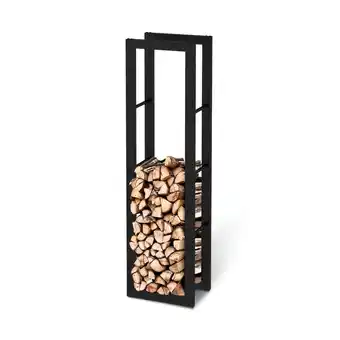 Netto Marken-Discount holz4home Kaminholzregal aus Metall Schwarz 40x25x150cm Angebot