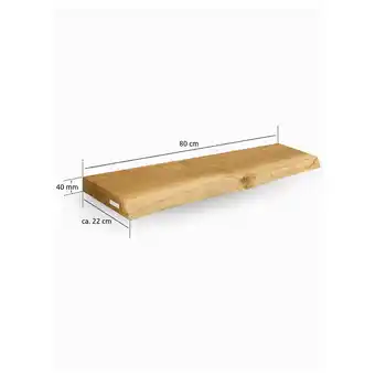 Netto Marken-Discount holz4home Schwebendes Wandregal 80cm mit Baumkante 80cm / mit Baumkante Angebot