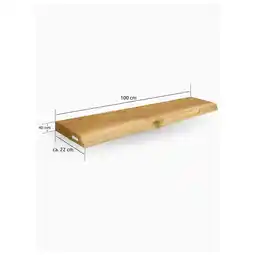 Netto Marken-Discount holz4home Schwebendes Wandregal 100cm / mit Baumkante Angebot