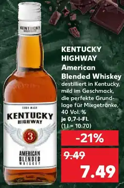Kaufland KENTUCKY HIGHWAY American Blended Whiskey Angebot