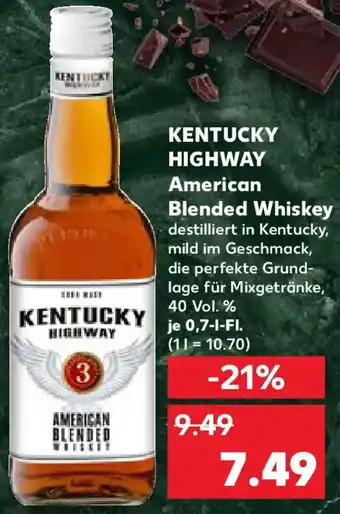 Kaufland KENTUCKY HIGHWAY American Blended Whiskey Angebot