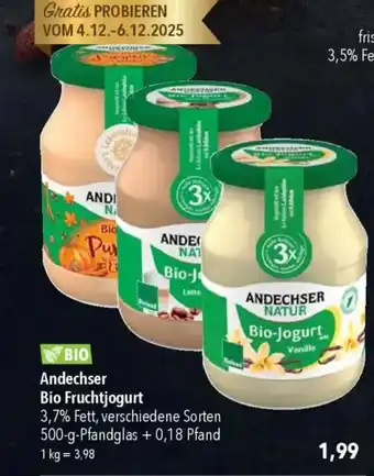 CITTI Markt ANDECHSER NATUR Bio Fruchtjogurt Angebot
