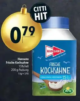 CITTI Markt Hansano Frische Kochsahne Angebot