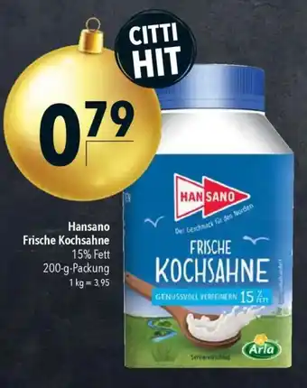 CITTI Markt Hansano Frische Kochsahne Angebot