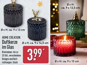 Aldi Nord HOME CREATION Duftkerze im Glas Angebot