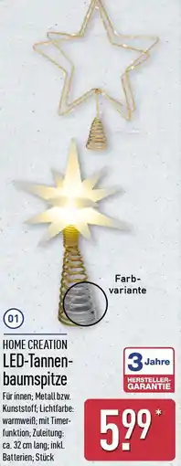 Aldi Nord HOME CREATION LED-Tannenbaumspitze Angebot