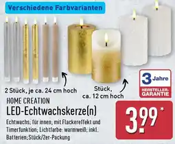 Aldi Nord HOME CREATION LED-Echtwachskerze(n) Angebot