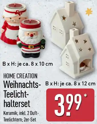 Aldi Nord HOME CREATION Weihnachts Teelichthalterset Angebot